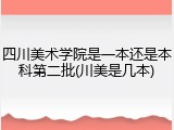 四川美术学院是一本还是本科第二批(川美是几本)