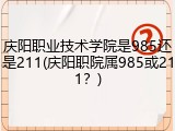 庆阳职业技术学院是985还是211(庆阳职院属985或211？)