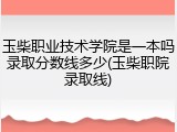 玉柴职业技术学院是一本吗录取分数线多少(玉柴职院录取线)