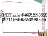 岳阳职业技术学院是985还是211(岳阳职院是985吗)