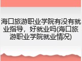 海口旅游职业学院有没有就业指导，好就业吗(海口旅游职业学院就业情况)