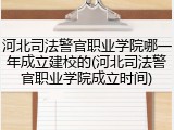 河北司法警官职业学院哪一年成立建校的(河北司法警官职业学院成立时间)