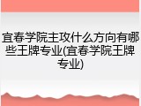 宜春学院主攻什么方向有哪些王牌专业(宜春学院王牌专业)