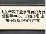 山东传媒职业学院有没有就业指导中心，详细介绍(山东传媒就业指导详情)
