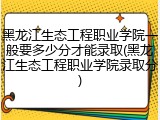 黑龙江生态工程职业学院一般要多少分才能录取(黑龙江生态工程职业学院录取分)