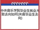 中央音乐学院毕业生就业大致去向如何(央音毕业生去向)
