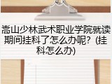 嵩山少林武术职业学院就读期间挂科了怎么办呢？(挂科怎么办)