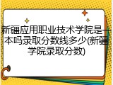 新疆应用职业技术学院是一本吗录取分数线多少(新疆学院录取分数)