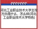 河北工业职业技术大学主攻方向是什么，怎么样(河北工业职业技术大学特色)