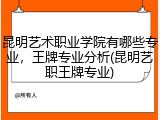 昆明艺术职业学院有哪些专业，王牌专业分析(昆明艺职王牌专业)
