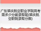广东肇庆航空职业学院高考需多少分能录取呢(肇庆航空职院录取分数)