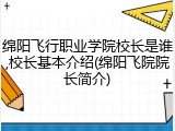 绵阳飞行职业学院校长是谁,校长基本介绍(绵阳飞院院长简介)