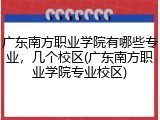 广东南方职业学院有哪些专业，几个校区(广东南方职业学院专业校区)