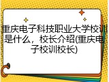 重庆电子科技职业大学校训是什么，校长介绍(重庆电子校训校长)