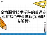 金肯职业技术学院的普通专业和特色专业详解(金肯职专解析)