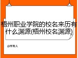 梧州职业学院的校名来历有什么渊源(梧州校名渊源)
