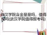 武汉学院含金量量吗，值得报吗(武汉学院值得报考吗)