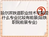 哈尔滨铁道职业技术学院读什么专业比较有前景(哈铁职院前景专业)
