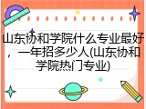 山东协和学院什么专业最好，一年招多少人(山东协和学院热门专业)