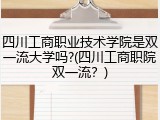 四川工商职业技术学院是双一流大学吗?(四川工商职院双一流？)