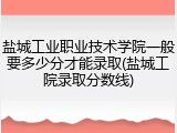 盐城工业职业技术学院一般要多少分才能录取(盐城工院录取分数线)