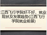 江西飞行学院好不好，就业现状及发展趋势(江西飞行学院就业前景)