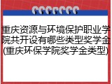 重庆资源与环境保护职业学院共开设有哪些类型奖学金(重庆环保学院奖学金类型)