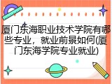 厦门东海职业技术学院有哪些专业，就业前景如何(厦门东海学院专业就业)