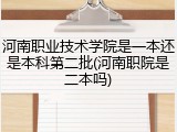 河南职业技术学院是一本还是本科第二批(河南职院是二本吗)