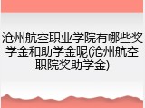沧州航空职业学院有哪些奖学金和助学金呢(沧州航空职院奖助学金)