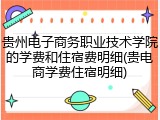 贵州电子商务职业技术学院的学费和住宿费明细(贵电商学费住宿明细)