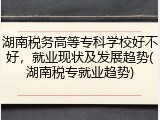 湖南税务高等专科学校好不好，就业现状及发展趋势(湖南税专就业趋势)