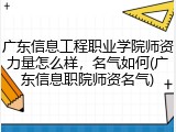 广东信息工程职业学院师资力量怎么样，名气如何(广东信息职院师资名气)