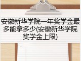安徽新华学院一年奖学金最多能拿多少(安徽新华学院奖学金上限)