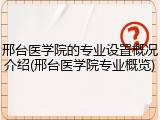 邢台医学院的专业设置概况介绍(邢台医学院专业概览)