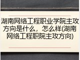湖南网络工程职业学院主攻方向是什么，怎么样(湖南网络工程职院主攻方向)