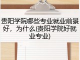 贵阳学院哪些专业就业前景好，为什么(贵阳学院好就业专业)