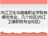 内江卫生与健康职业学院有哪些专业，几个校区(内江卫康职院专业校区)