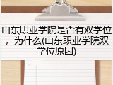 山东职业学院是否有双学位，为什么(山东职业学院双学位原因)