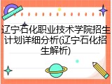 辽宁石化职业技术学院招生计划详细分析(辽宁石化招生解析)