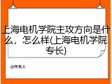 上海电机学院主攻方向是什么，怎么样(上海电机学院专长)