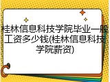 桂林信息科技学院毕业一般工资多少钱(桂林信息科技学院薪资)