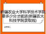 新疆农业大学科学技术学院要多少分才能进(新疆农大科技学院录取线)