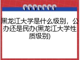 黑龙江大学是什么级别，公办还是民办(黑龙江大学性质级别)