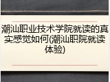 潮汕职业技术学院就读的真实感觉如何(潮汕职院就读体验)