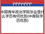 中国青年政治学院毕业是什么学历有何优势(中青院学历优势)