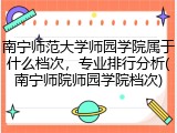 南宁师范大学师园学院属于什么档次，专业排行分析(南宁师院师园学院档次)
