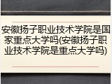 安徽扬子职业技术学院是国家重点大学吗(安徽扬子职业技术学院是重点大学吗)