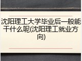 沈阳理工大学毕业后一般能干什么呢(沈阳理工就业方向)