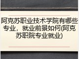阿克苏职业技术学院有哪些专业，就业前景如何(阿克苏职院专业就业)
